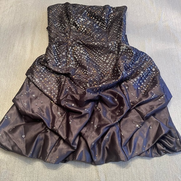 Vintage 80s Jessica McClintock Gunne Sax Prom Dress Strapless Metallic Gray sz3 - Picture 12 of 12